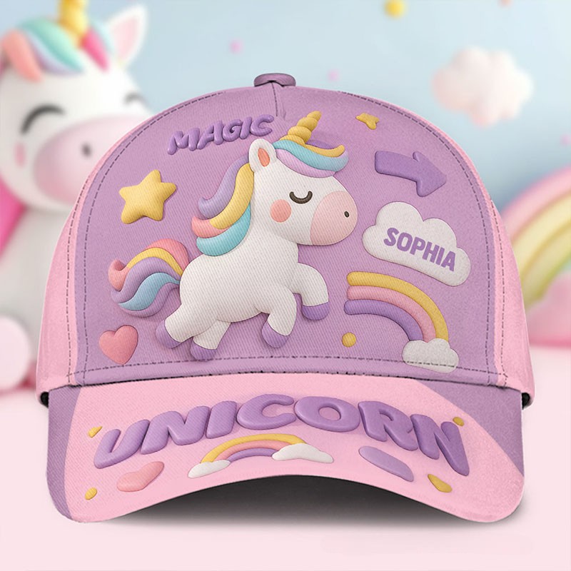 Personalized Dream Horse Magic Cap with Custom Name and Whimsical Pastel Design Perfect for Dreamy Adventures Kid Classic Cap