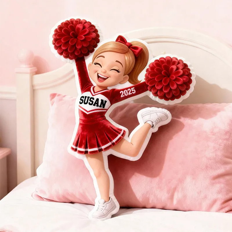Personalized Graphic3DPrint Cheerleading Spirit Pillow with Custom Name and Year for Cheer Fans and Athletes
