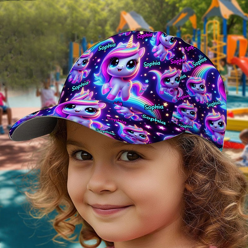 Personalized Fantasy Kids Cap with Custom Name and Vibrant Magical Design Perfect for Kids' Imaginative Adventures Cap
