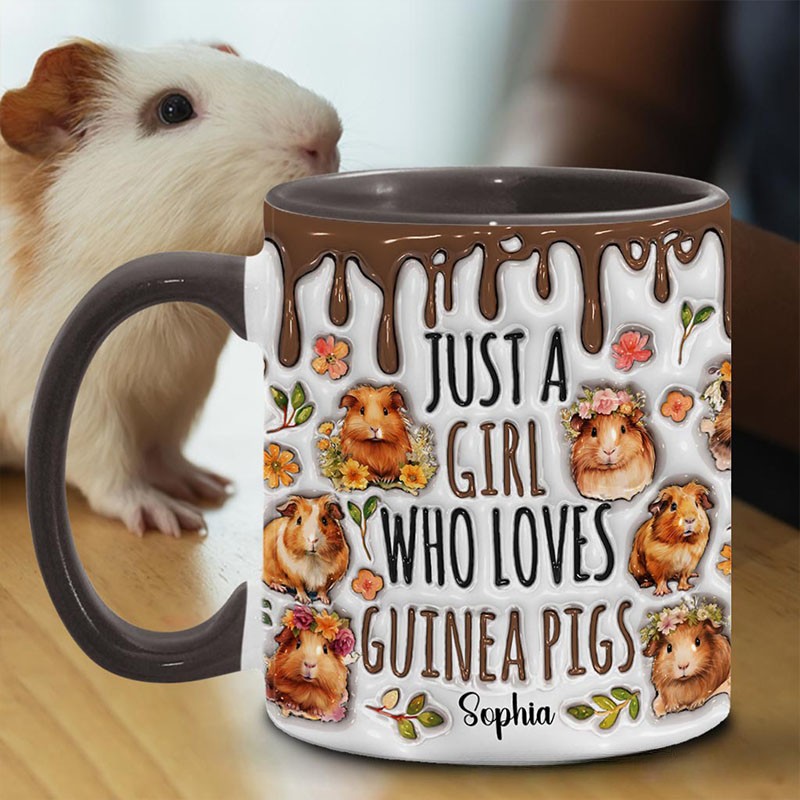 Personalized Accent Mug Just A Girl Who Loves Guinea Pigs