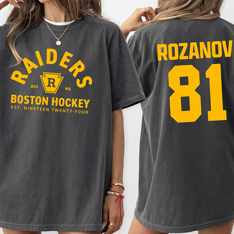 Personalized Boston HockeyTeam Washed T-Shirt Custom Name and Number for Hockey Fans