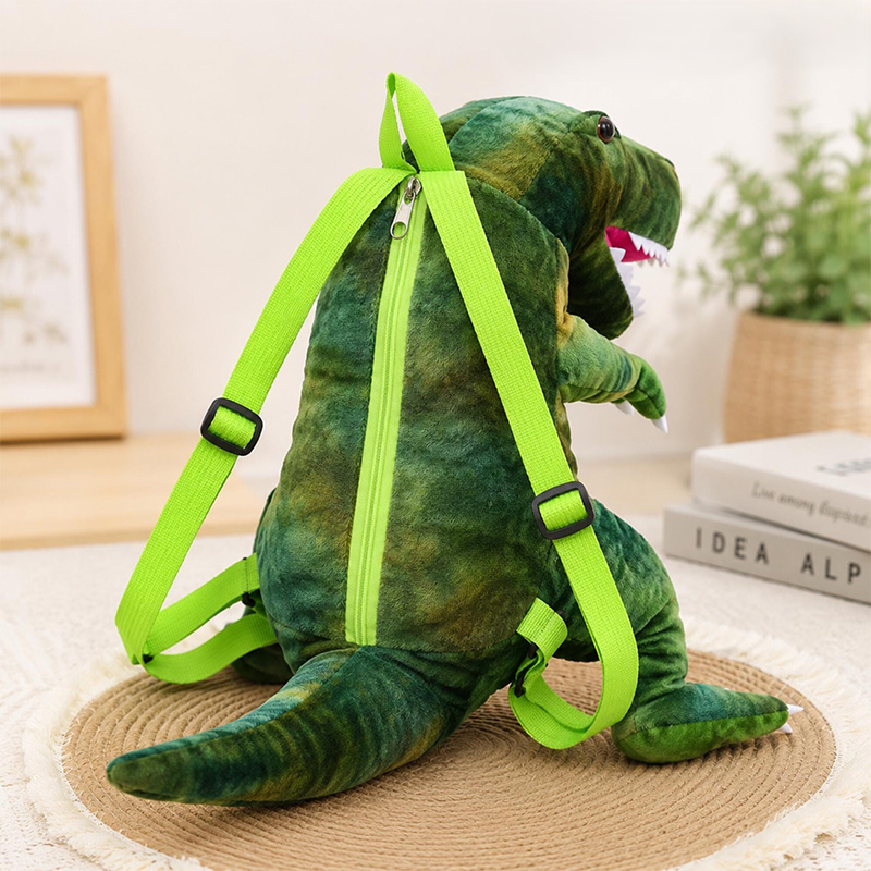 Personalized Hand Embroidered Kid Dinosaur Plush Backpack