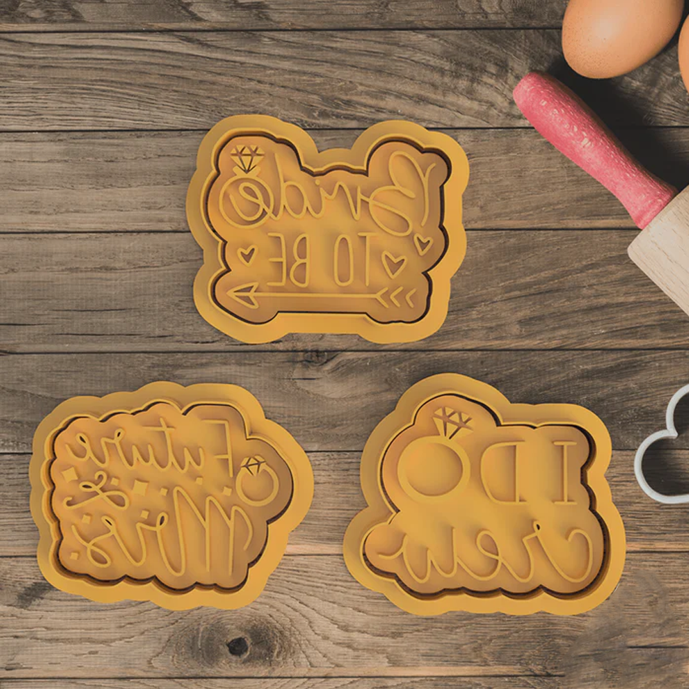 Personalized Wedding Cookie Cutter Bride To Be Embosser Molds Perfect for Bridal Showers or Wedding Baking