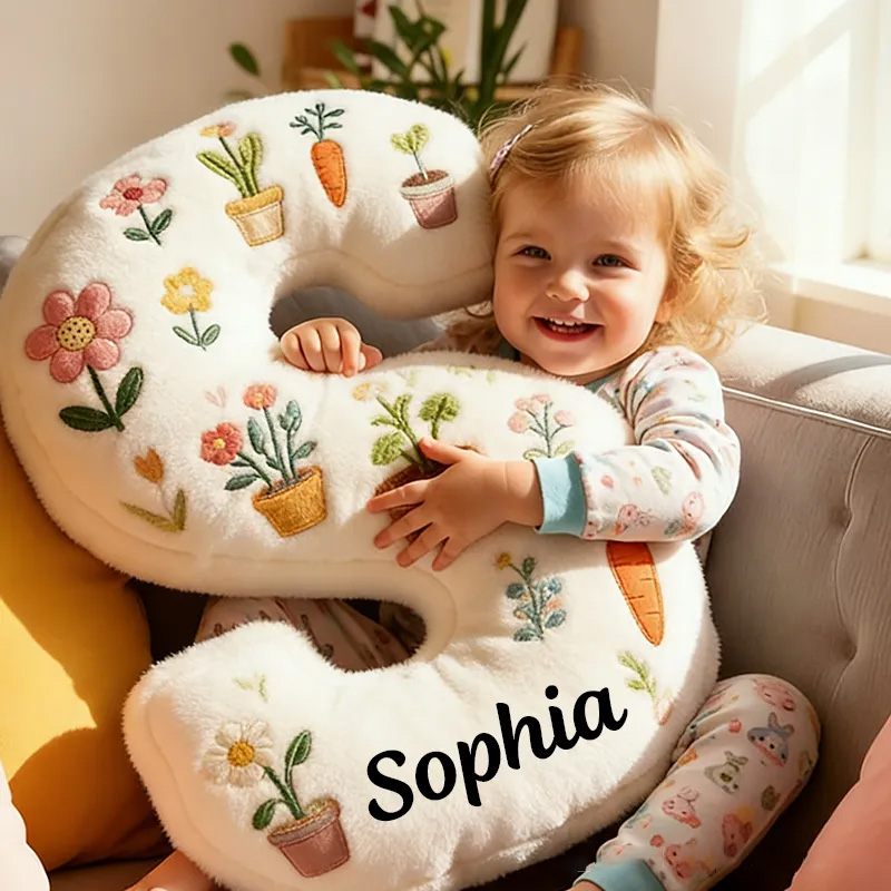  Personalized Plants Letter Pillow Graphic 3D Print Pillow Custom Name Design Pillow for Kids Family