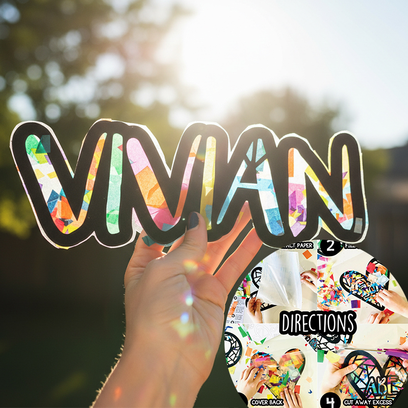 Personalized Name Suncatcher Craft Kit and making arts for Kids Custom DIY Art Set Perfect Birthday Gift or School Activity