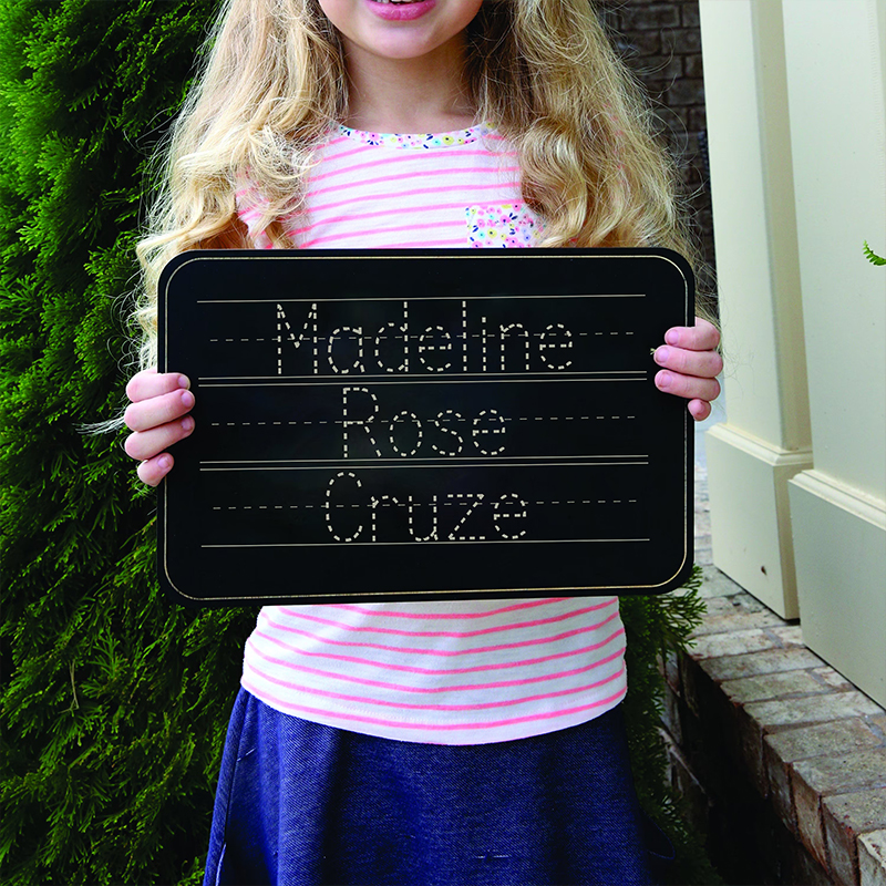 Personalized Name Tracing Chalkboard for Kids Custom 3 Line Design Reusable Learning Tool for Handwriting Practice