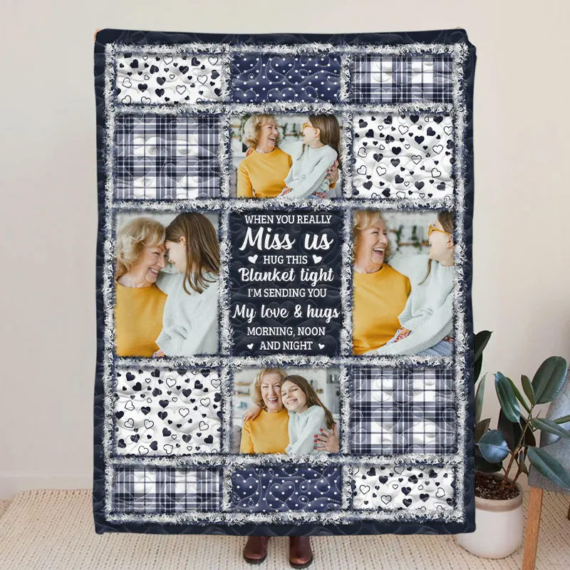 Personalized Memorial Photo Blanket Christmas Sympathy Gifts For Loss of Loved One The Light of Your Love Guides Me