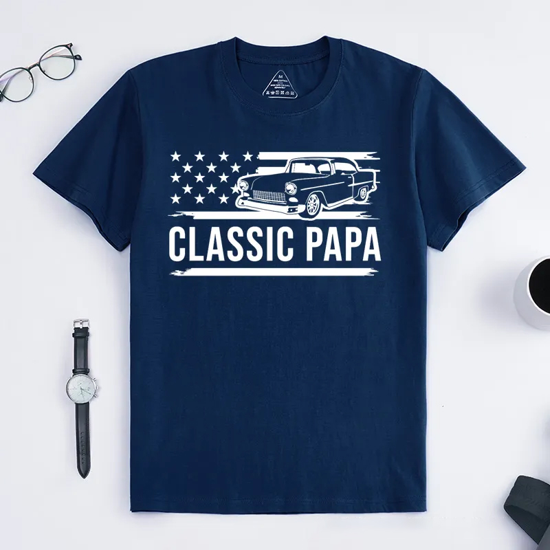 Personalized Grandpa T-Shirt for Fathers Day Gift Classic Papa Shirt I'm a Classic Funny Birthday Shirts Grandfather Gift Birthday Gift Classic Car