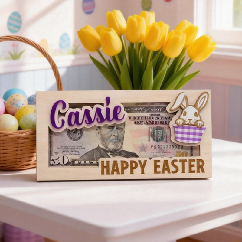 Personalized Easter Money Holder Easter Basket Stuffers Easter Gifts for Teens Easter Gifts for Adults Money Holder for Gift Easter Bunny Money Gift