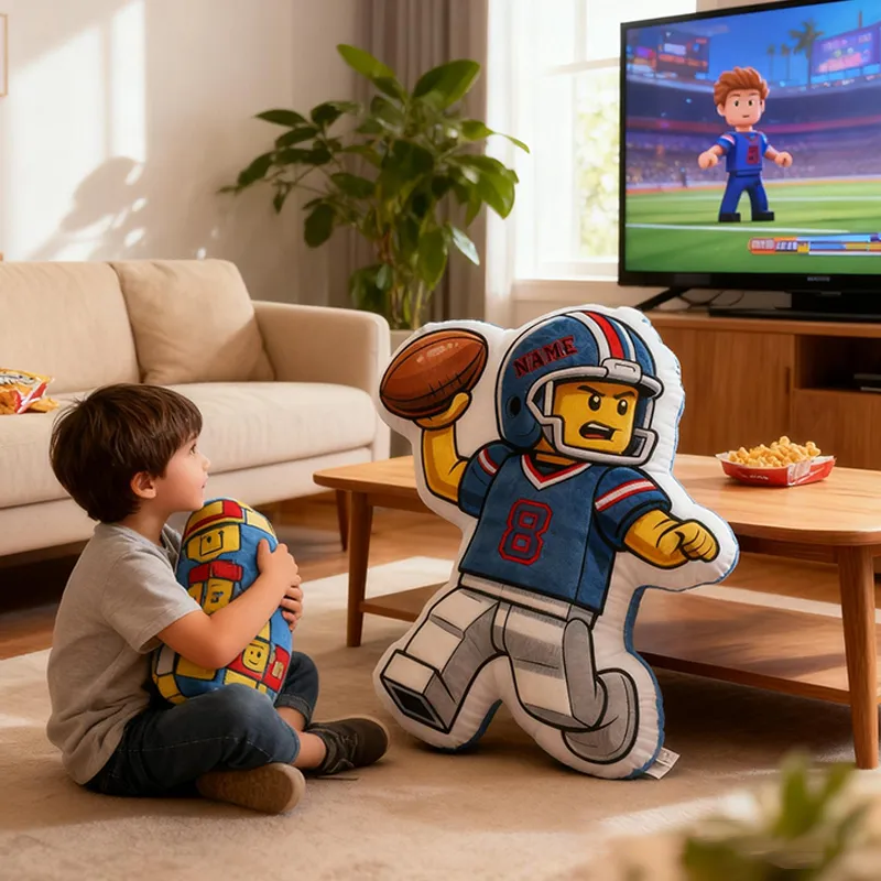 Personalized Football Player Pillow with Custom Name and Number for Sports Lovers and Kids