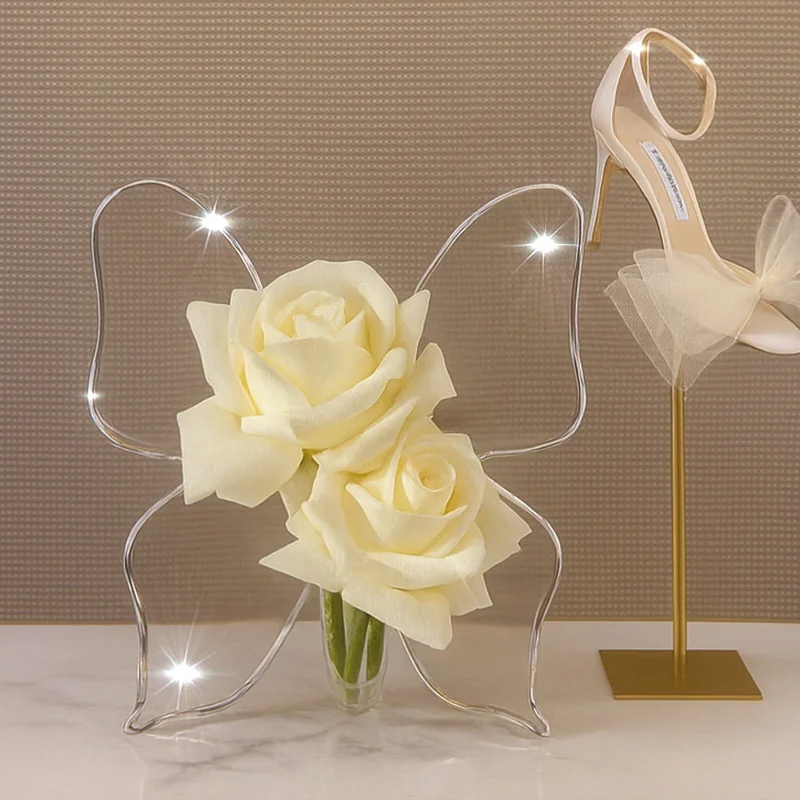 Butterfly Acrylic Vase Glass Clear Vase Spring Decor for Home Birthday Gift Housewarming Gift Mother's Day Gifts