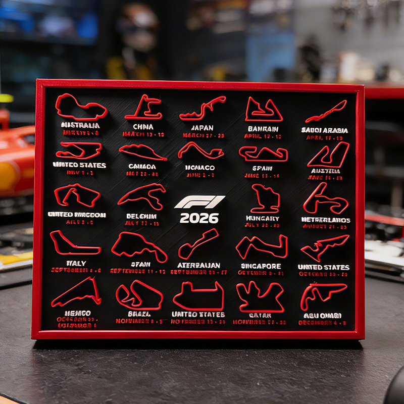 Personalized F1 2026 Calendar Schedule Formula 1 Gift for Racing Enthusiasts and Collectors