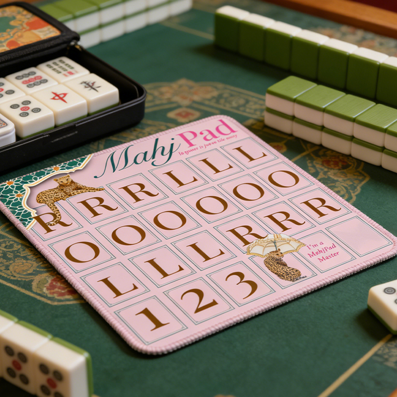 Personalized Mahj Pad Mahjong Practice Mat Cheetah American Mahjong Tile Mat for Mahjong Lovers