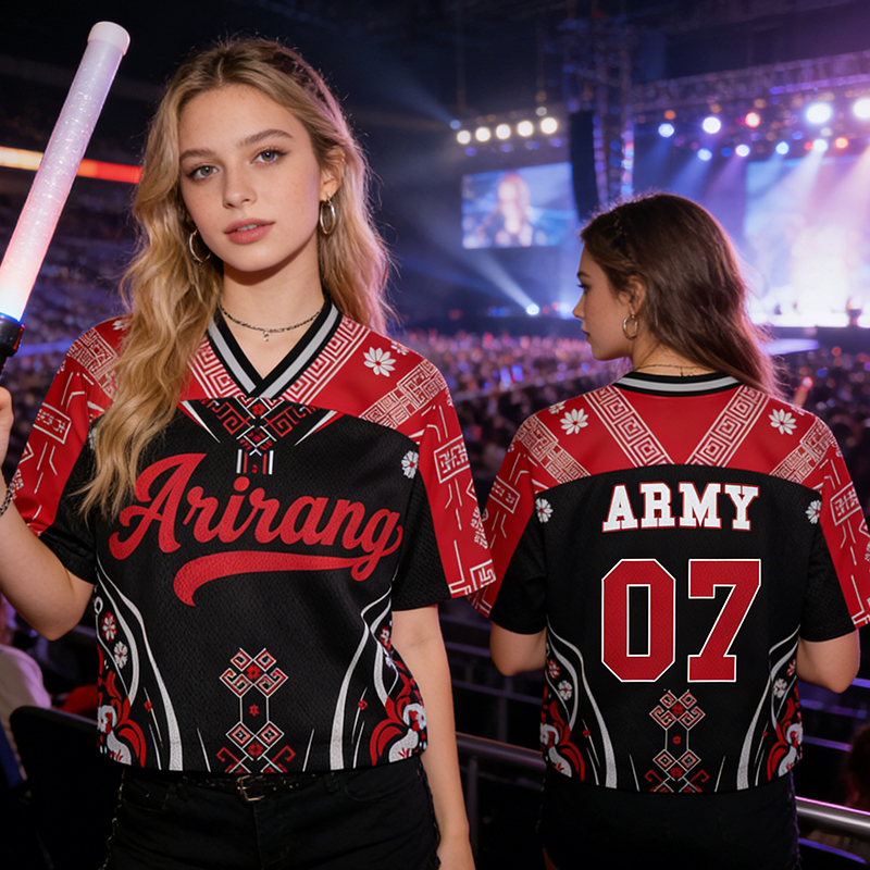 Personalized Arirang Hanbok Crop Jersey Banggtan Fan Merch Custom Army Fan Lovers Jersey BTS 2026 Arirang World Tour Merch Jersey