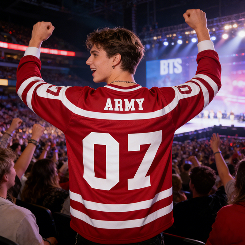 Personalized BTS New Album Mesh Splicing Long  Sleeved K-Pop Concert Jersey Gift For Army