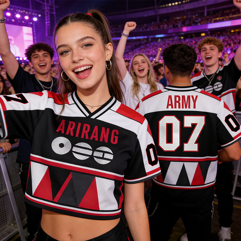 Personalized K-Pop Arirang Theme Crop Jersey BTS 2026 World Tour Jersey  for ARMY