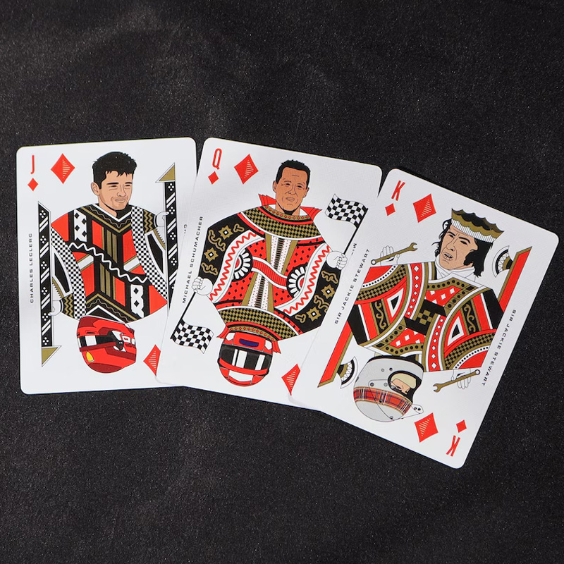 Motorsport Playing Cards Unique Motorsport Fan Gift Fan Illustrated Poker Deck of Formula 1 Legends
