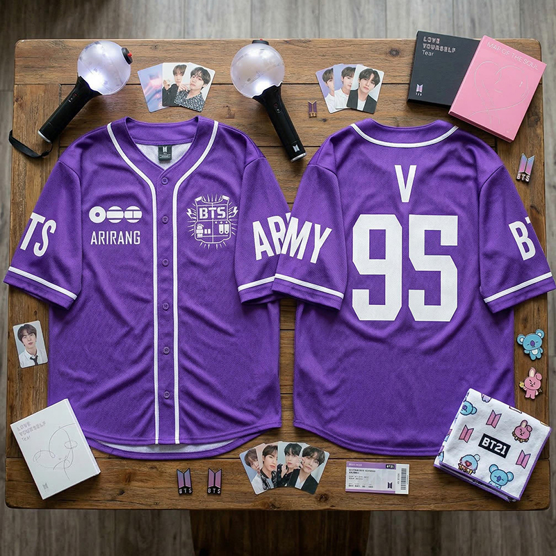 Personalized BTS Baseball Jersey K-Pop Army World Tour Shirt Bangtan Fan Merch BTS Members Jersey For Army Bangtan Comeback 2026 Gift For Fans
