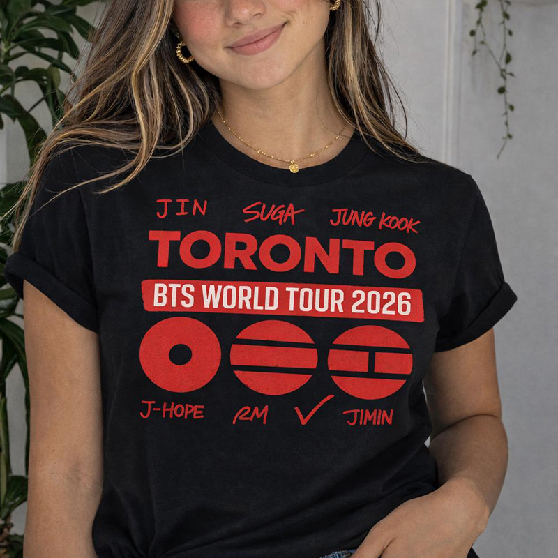 Personalized BTS World Tour 2026 T-Shirt Custom Concert City Checklist K-Pop Tee for ARMY