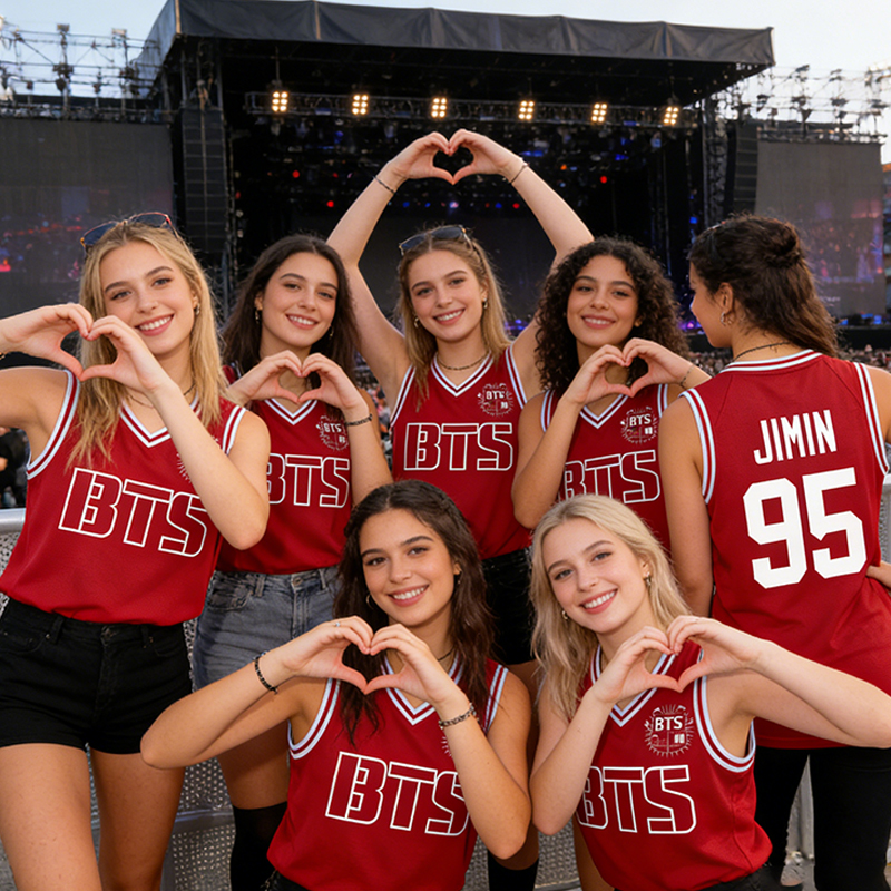 Personalized K-Pop 2026  World Tour Concert Basketball Tank Top Custom Members Name and Numberfor ARMY