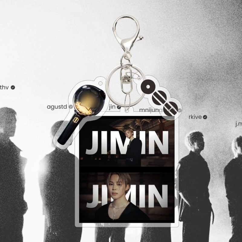 Personalized K-pop Photo Acrylic Keychain with Army Bomb Charm Kpop Fan Gift