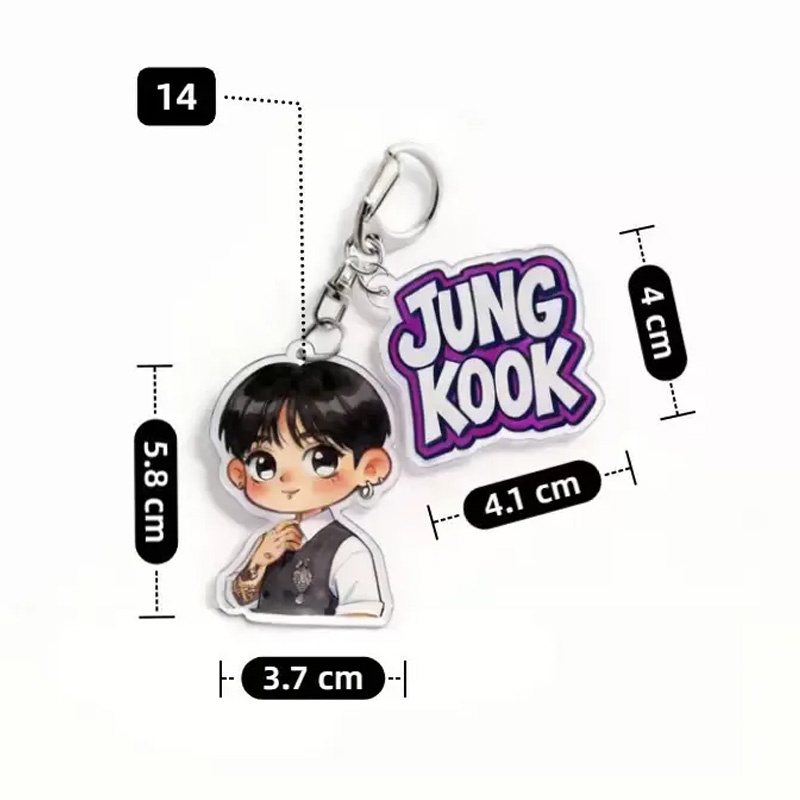 Kpop Cartoon Acrylic Keychain Logo Pendant Cute Travel Bag Charm Creative Gift for Music Lovers Unique Accessory Kpop Fans Keychain