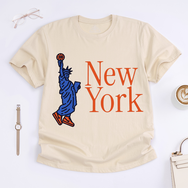 Personalized New York Basketball T-Shirt Statue of Liberty Basketball Gift for Fans