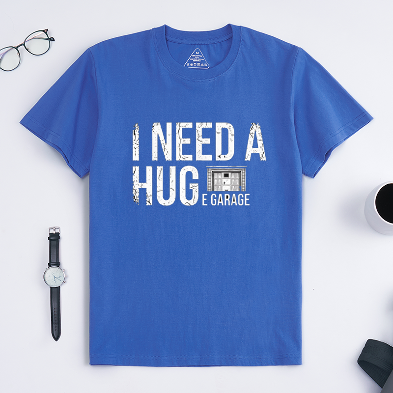 Funny I Need A Huge Garage Pun Car Lover Crew Neck Short Sleeve T-Shirt for Auto Mechanics & Gearhead Enthusiasts