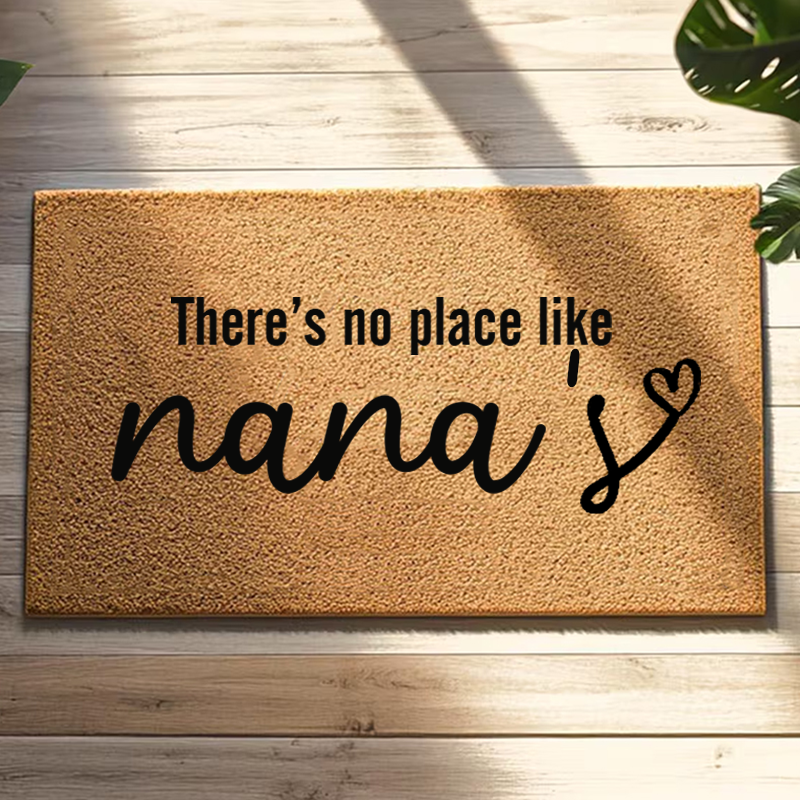 Personalized There Is No Place Like Home Doormat Housewarming Gift Welcome Mat for New Home Natural PVC Free Door Mat Indoor Outdoor Family Decor Rug