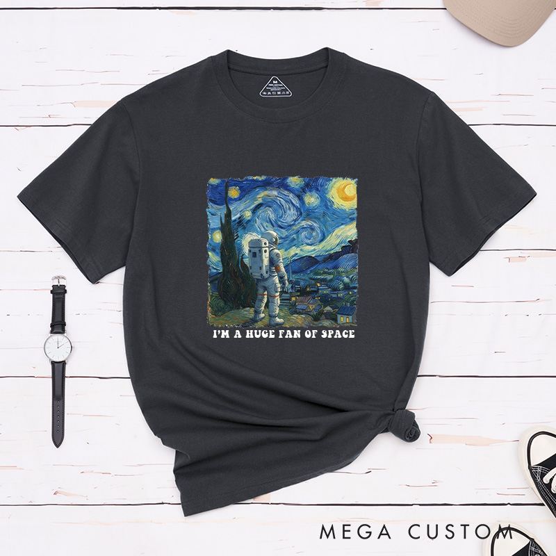 Personalized Personalized Starry Night Astronaut Shirt Cosmic Space Art Tee V Gogh Inspired Galaxy Sweatshirt Aesthetic Space Lover T-Shirt for Geek Lover