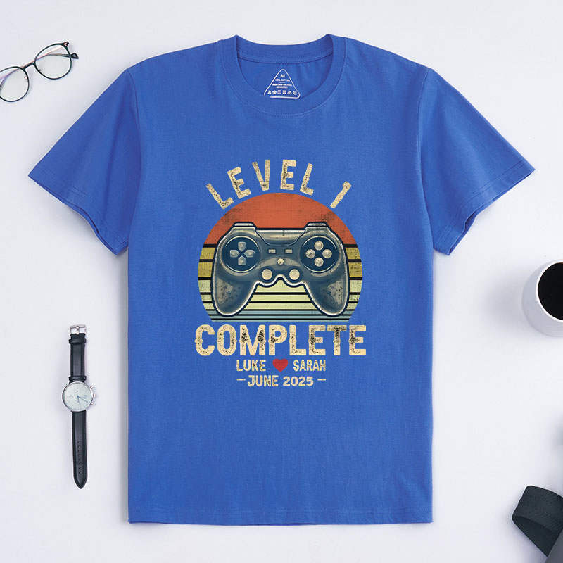 Personalized 1st Wedding Anniversary Gift for Husband Wife Gamer Husband Gift Retro Video Game Shirt Geeky Couple Gift