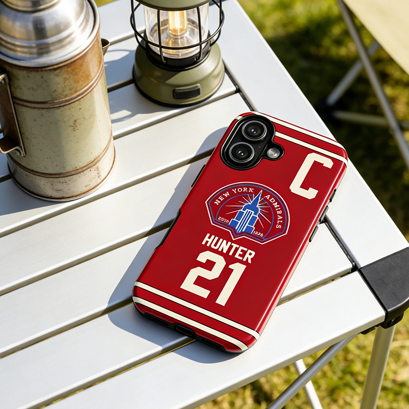 Personalized HR Theme New York Admirals Ice Hockey Phone Case for Ice Hockey Supporters & Enthusiasts