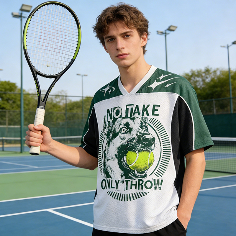 Personalized "No Take Only Throw" Dog Lover Sports Mesh Jersey Custom Number for Dog and Tennis Enthusiast