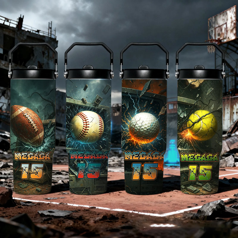 Personalized 30oz Sports Travel Mug, Customizable with Sport Type, Name, and Number, Making It The Perfect Gift for Athletes and Fans.