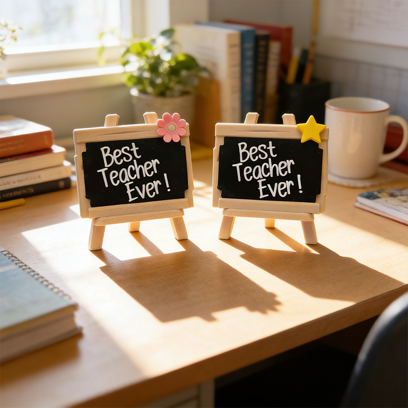 Personalized Message on Blackboard Desktop Decor 3D-Printed Blackboard Stand Gift for Teacher