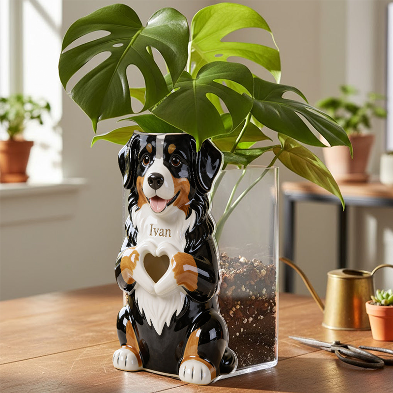 Personalized 3D Print Pet Photo Acrylic Pot Custom Pet Name Unique Gift for Dog Mom Pet Lover Gifts