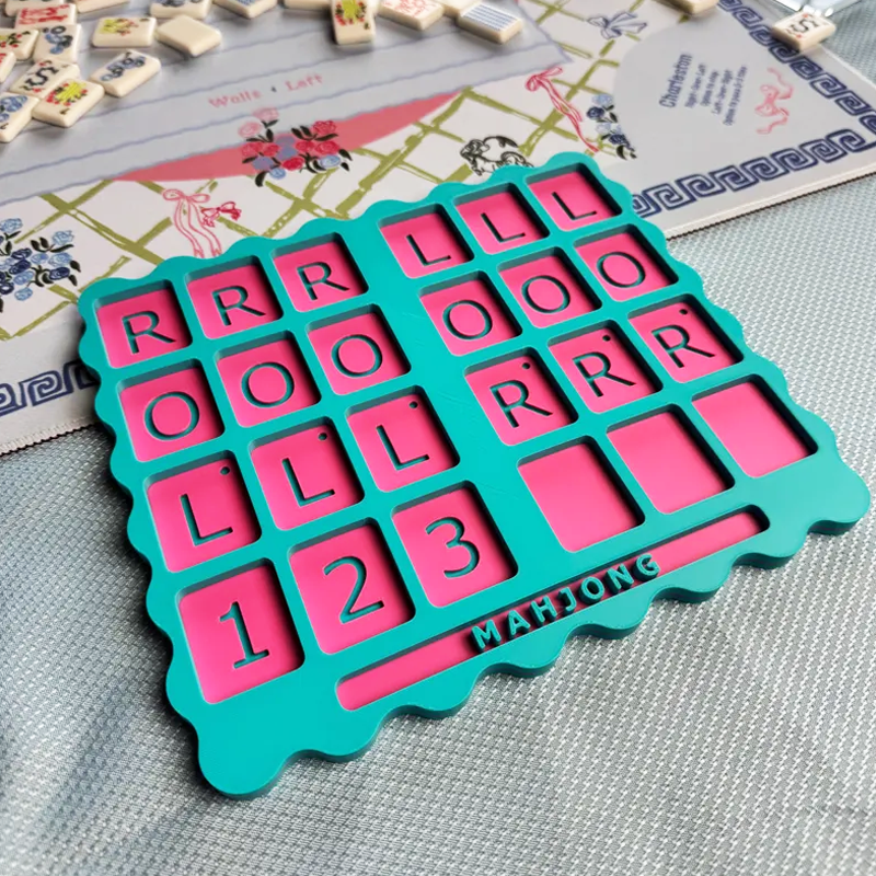 Mahjong Practice Board Reusable Training 3D Printed Board Single Player Training Customizable Colors Colors Training Aid