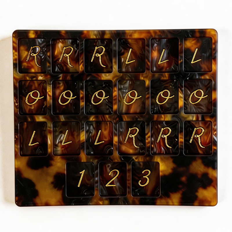 Acrylic Solo Mahjong Board Marbled Finish Pearescent Practice Tool 3D Printed Board Single Player Training Customizable Colors Colors Training Aid