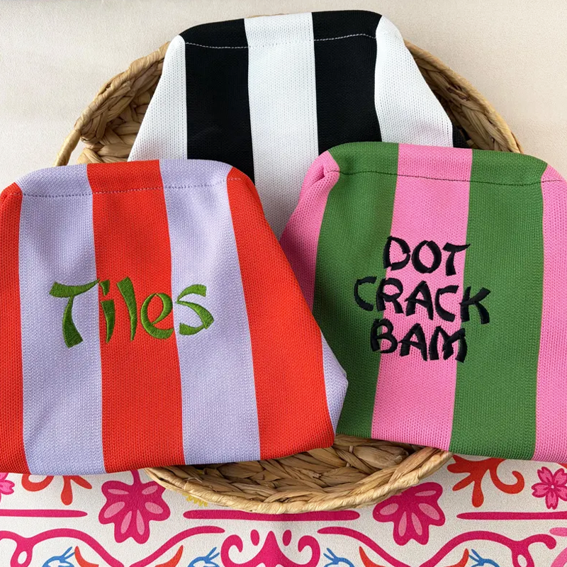 Personalized Embroidered Mahjong Tile Bag Custom Mahjong Storage Pouch Custom Mahjong Gift Gift for Friend Hostess Gift