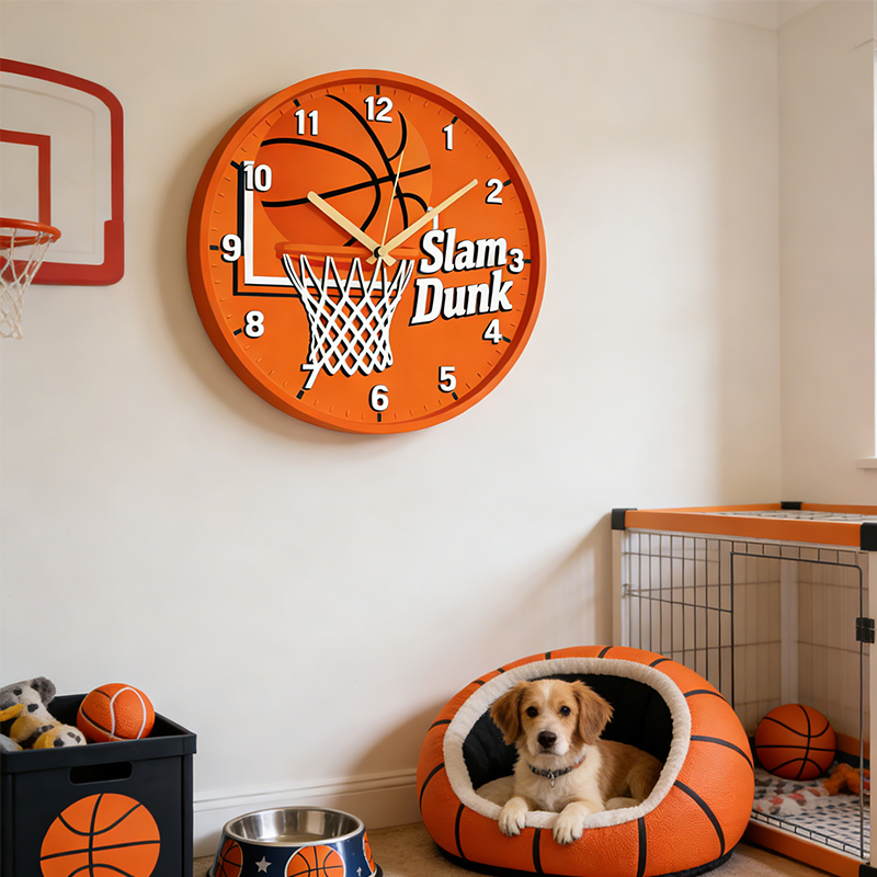 Personalized Basketball Slam Dunk Clock with Slam Dunk Design for Basketball Enthusiasts   