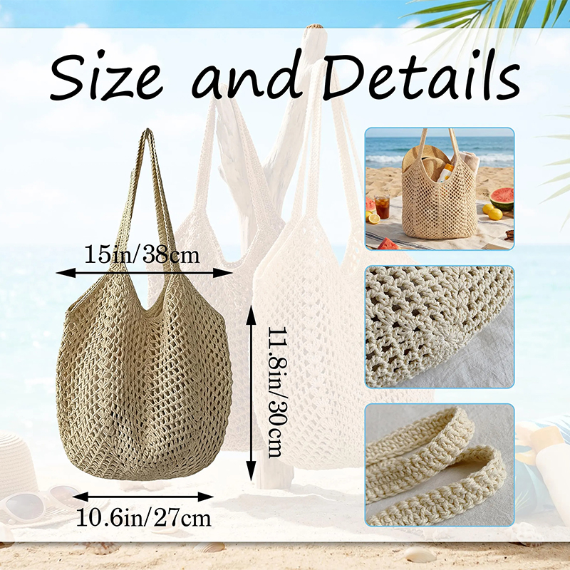 Personalized Beach Tote Bags Bridesmaid Gift Bag Crochet Beach Totes Bachelorette Party Gift Bags Wedding Party Gifts Mother's Day Gift