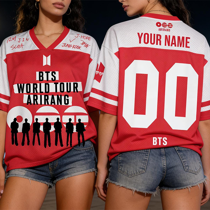 Personalized BTS Arirang World Tour Jersey Custom Name Number Kpop Fan Merch Bangtan Comeback 2026 K-Pop Gift for Army
