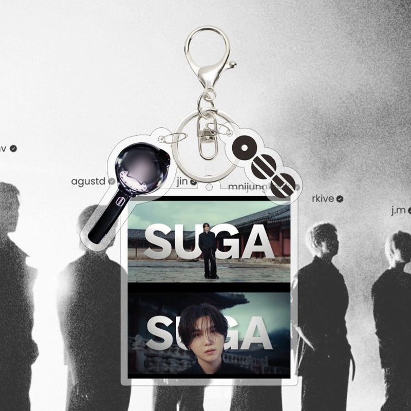 Personalized K-pop Photo Acrylic Keychain with Army Bomb Charm Kpop Fan Gift