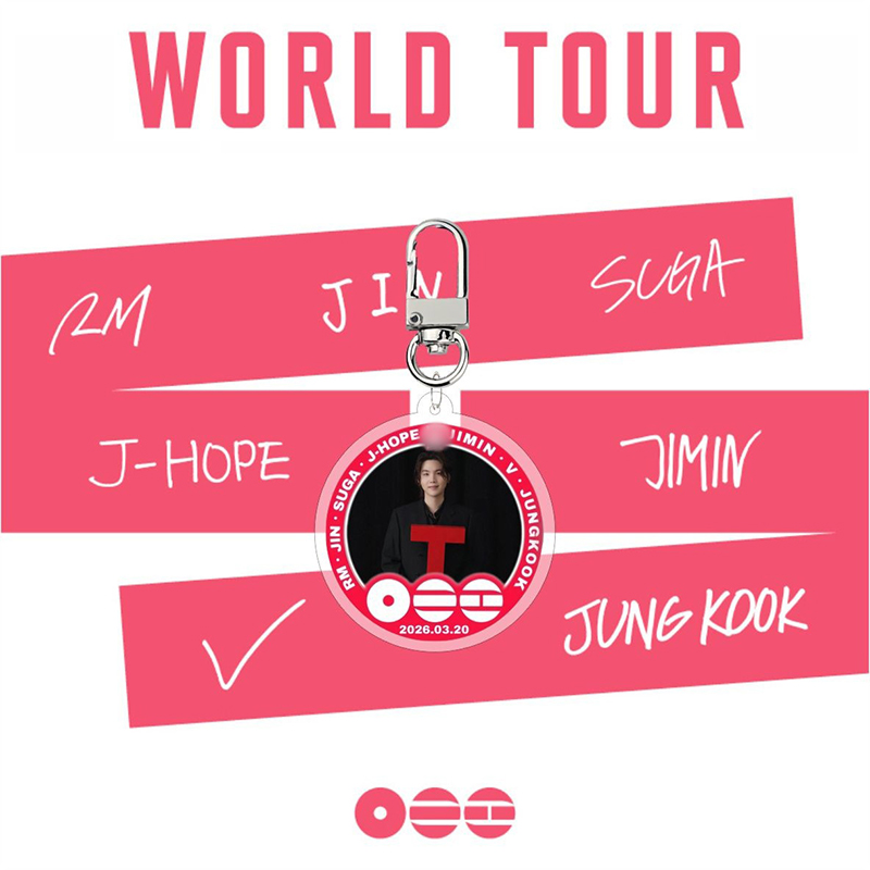 Personalized World Tour 2026 Member Letter Acrylic Keychain Kpop ARMY Accessory