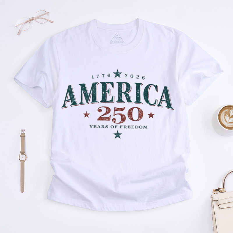 250th America Anniversary T-Shirt America 250 Years Of Freedom Retro Independence Day 4th of July Tee
