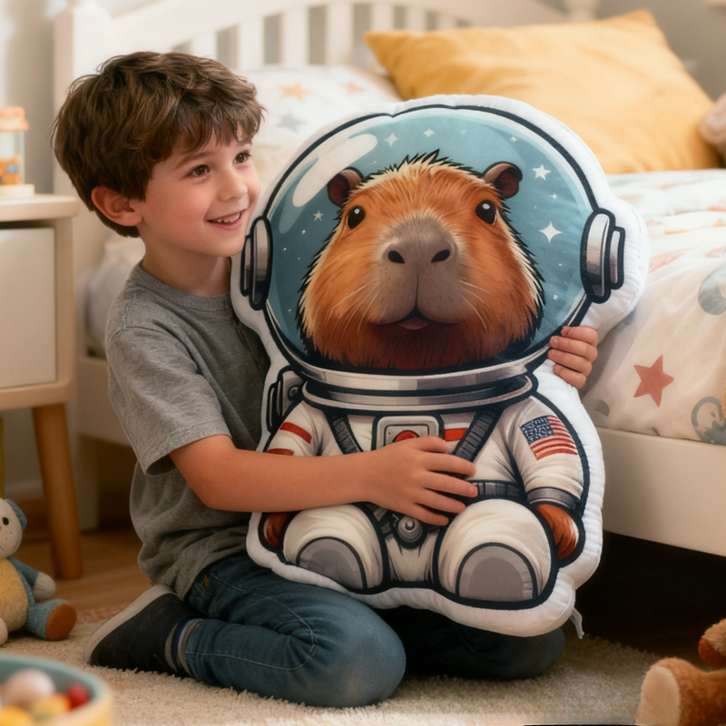 Personalized Animal Astronauts with Name Graphic 3D Print Pillow Christmas Gift for Kids Birthday Gift