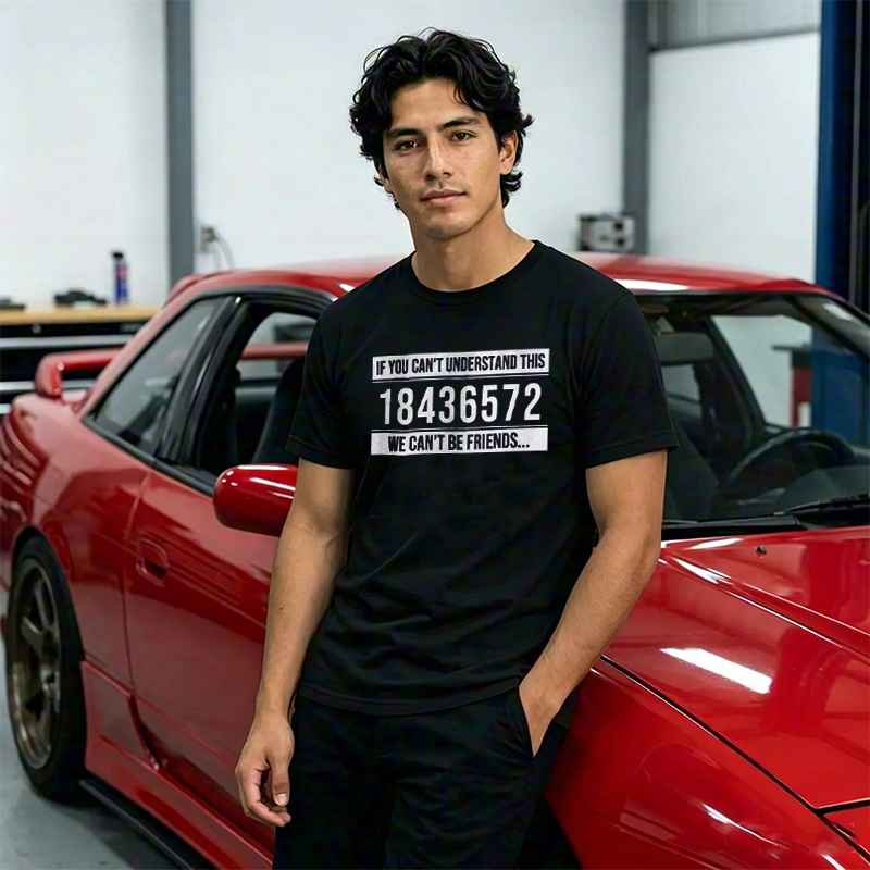 Funny Manual Transmission Gear Pattern Quote Crew Neck Tee for Stick Shift Manual Car Driving Enthusiasts