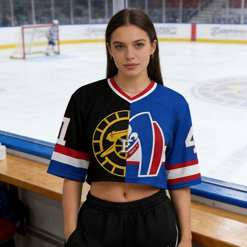 Personalized HR Style Hockey Women's Crop Jersey for Sports Fans 