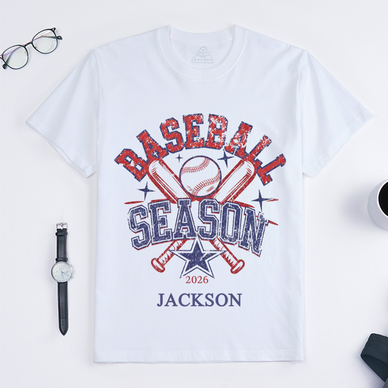 Personalized Baseball Season T-Shirt Baseball Shirt Custom Name Gift for Baseball Lovers