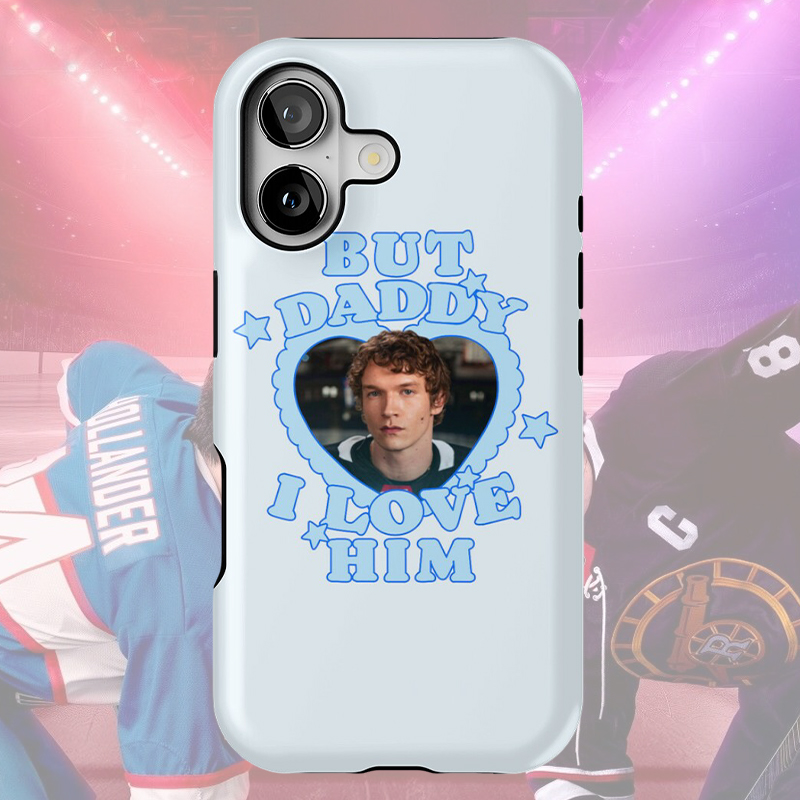 Personalized "But Daddy I Love Him" Hockey Heart Phone Case for Ice Hockey Fandom & Romance Lovers